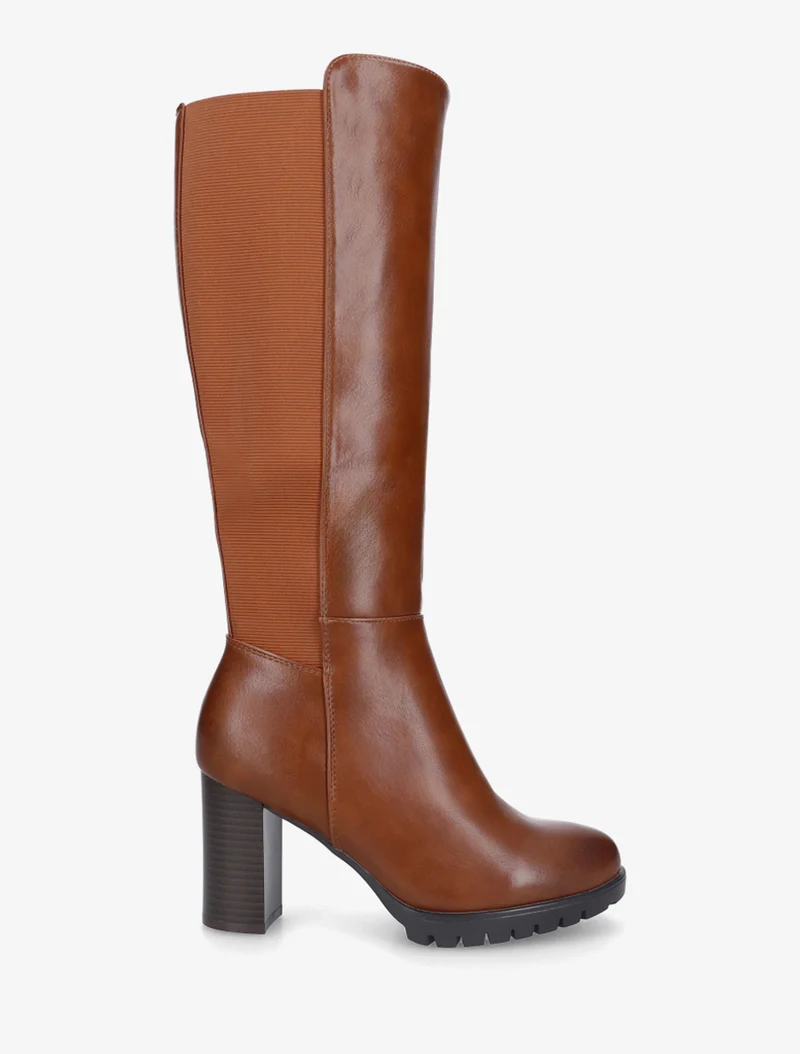 Bottes élastiquées à semelle crantée - Camel