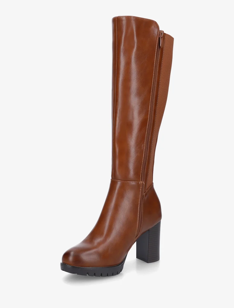 Bottes élastiquées à semelle crantée - Camel