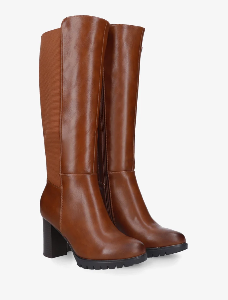 Bottes élastiquées à semelle crantée - Camel