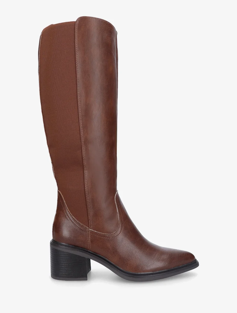 Bottes en simili à bouts pointus - Marron