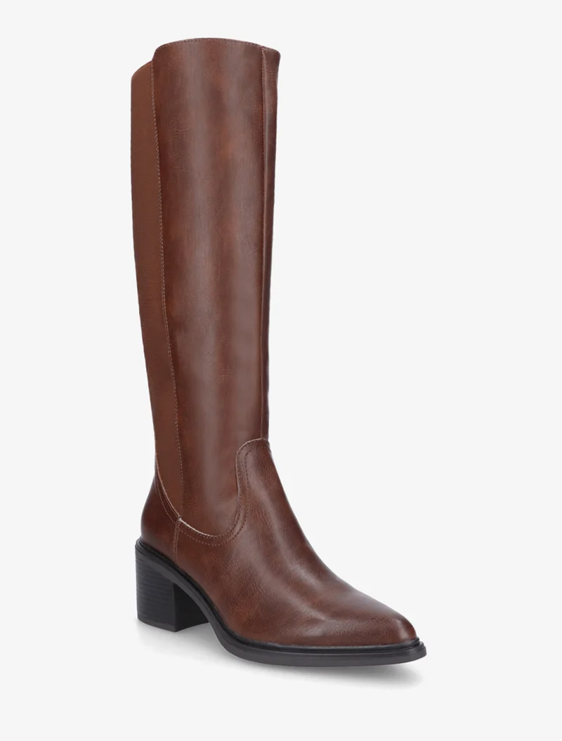 Bottes en simili à bouts pointus - Marron