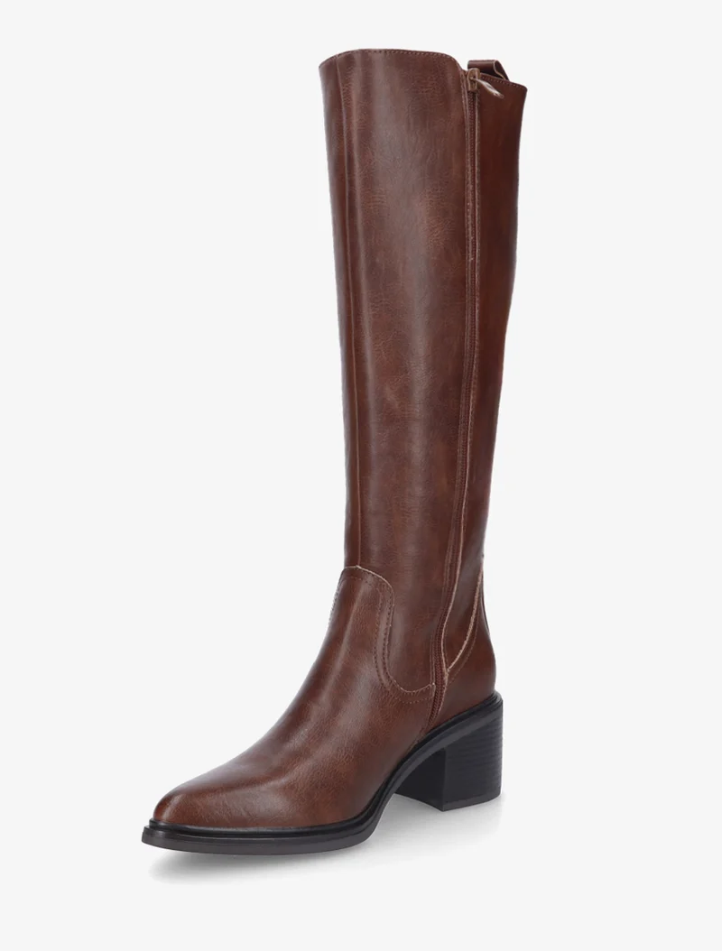 Bottes en simili à bouts pointus - Marron