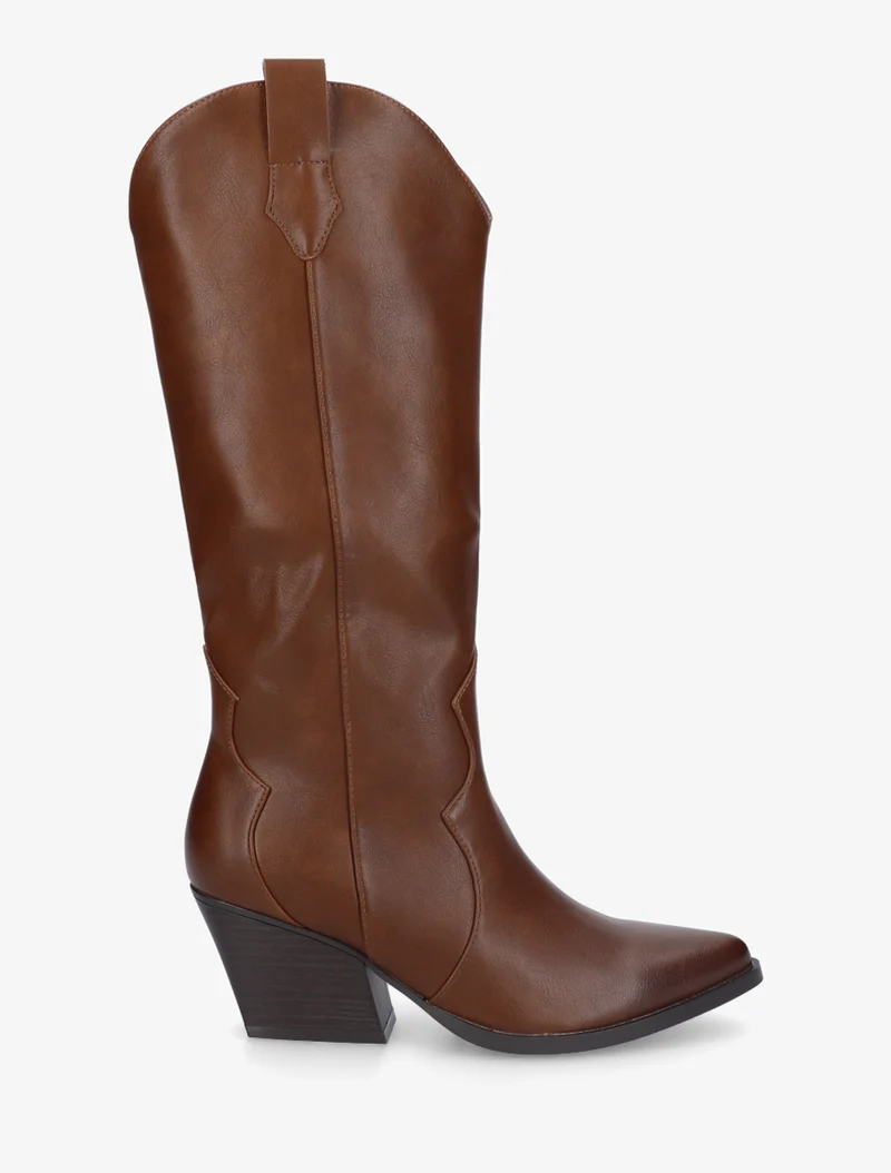 Bottes style santiags en simili - Camel