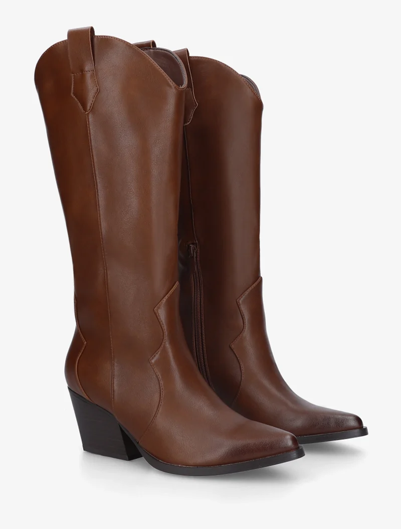 Bottes style santiags en simili - Camel