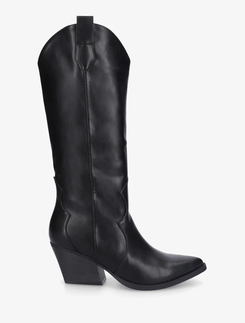 Bottes style santiags en simili - Noir