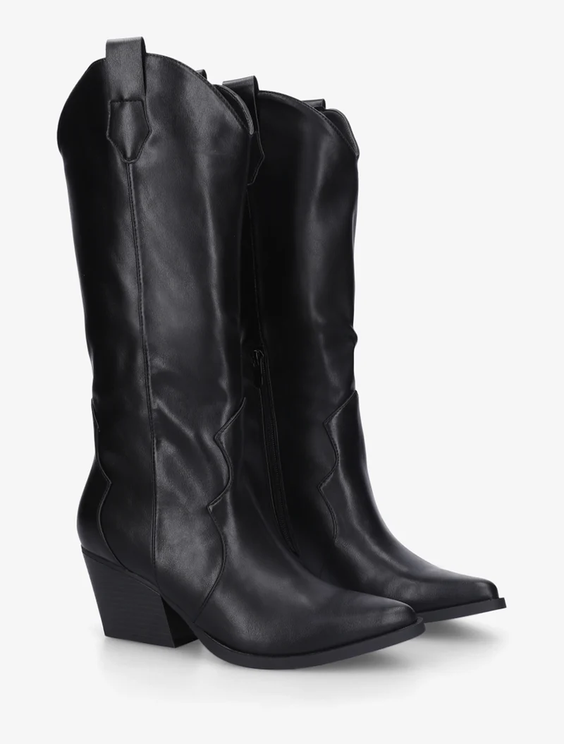 Bottes style santiags en simili - Noir