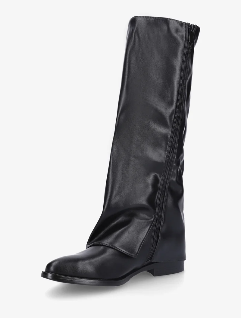 Bottes plates à revers - Noir
