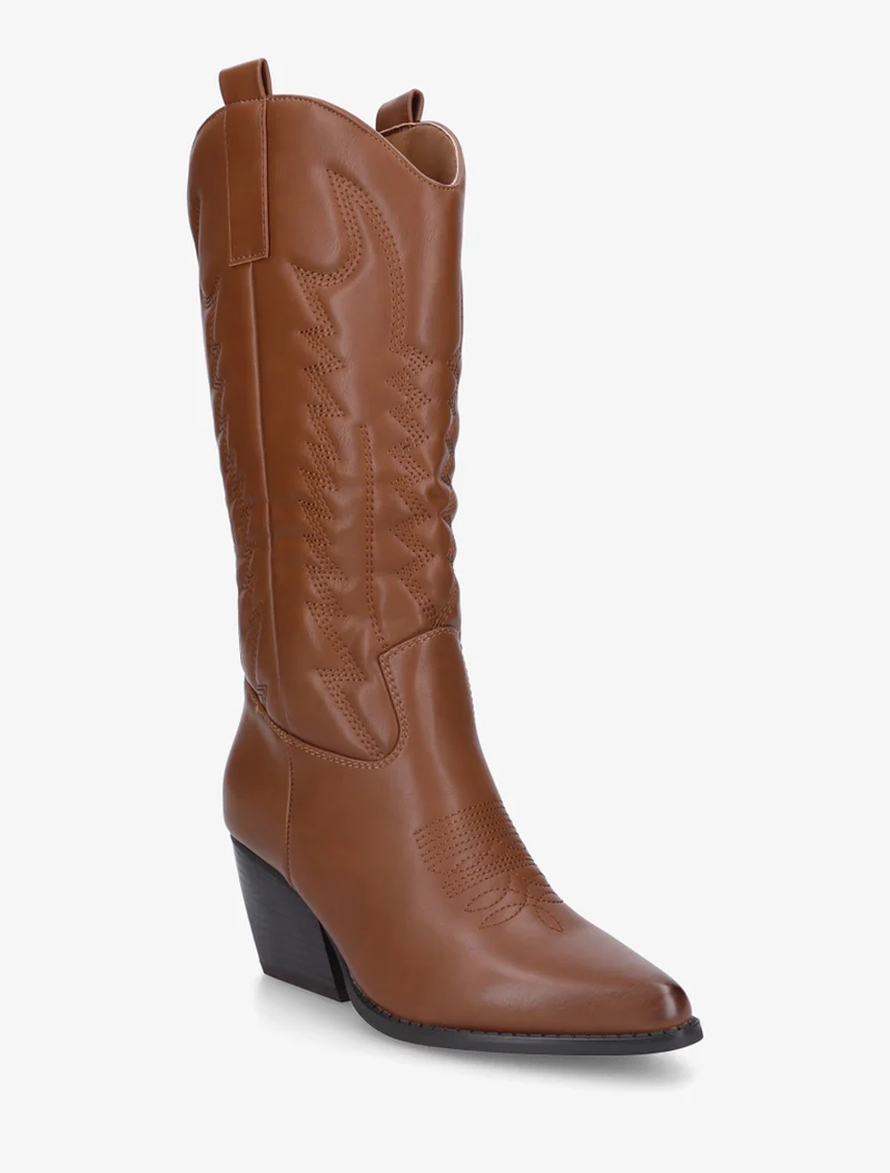 Bottines montantes à sûrpiqures - Camel