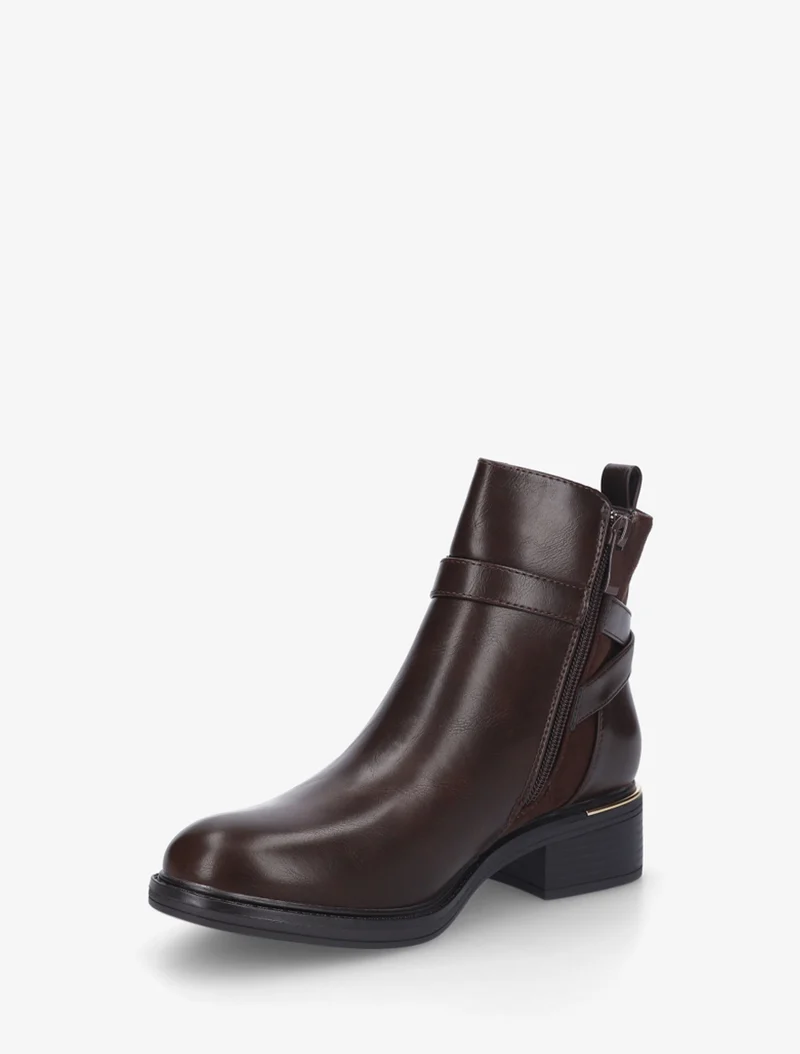 Bottines à contrefort en suédine - Marron