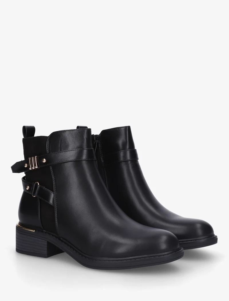 Bottines à contrefort en suédine - Noir