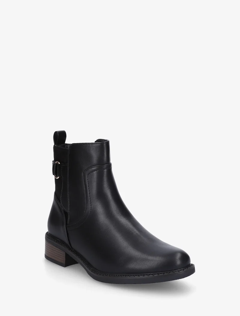 Bottines bi-matière unies - Noir
