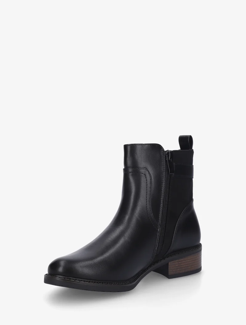 Bottines bi-matière unies - Noir