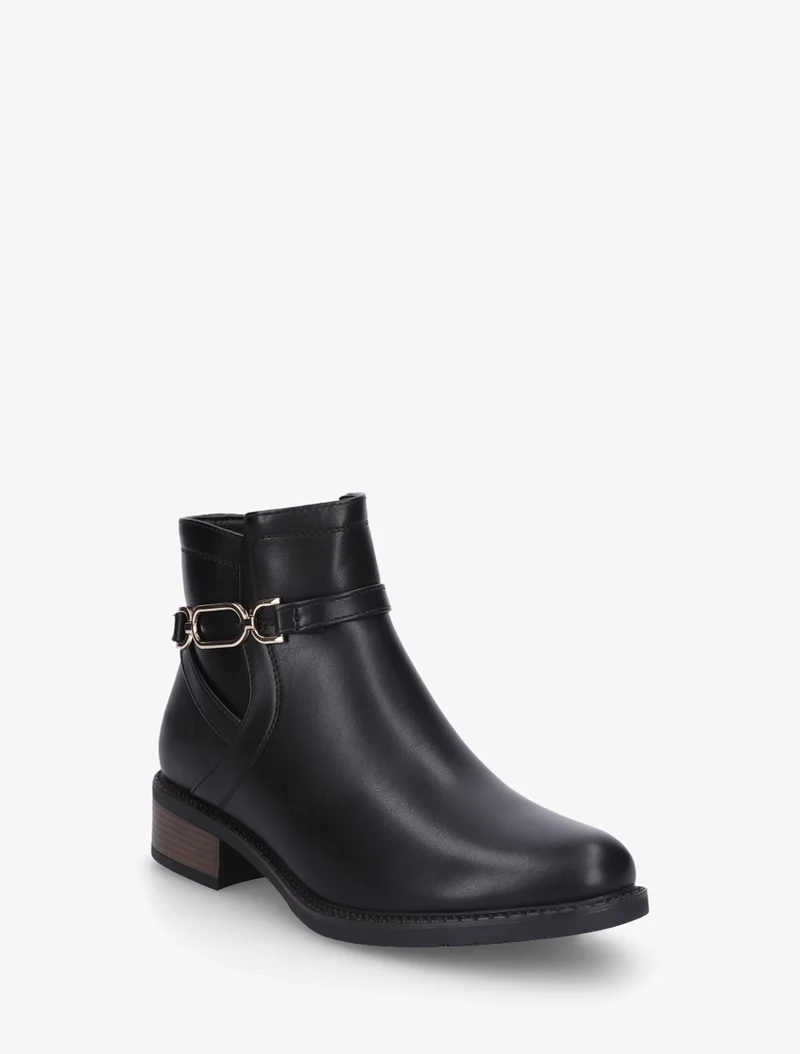 Bottines unies en simili - Noir