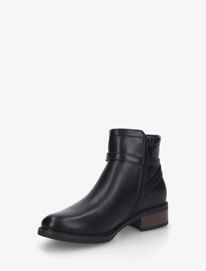 Bottines unies en simili - Noir