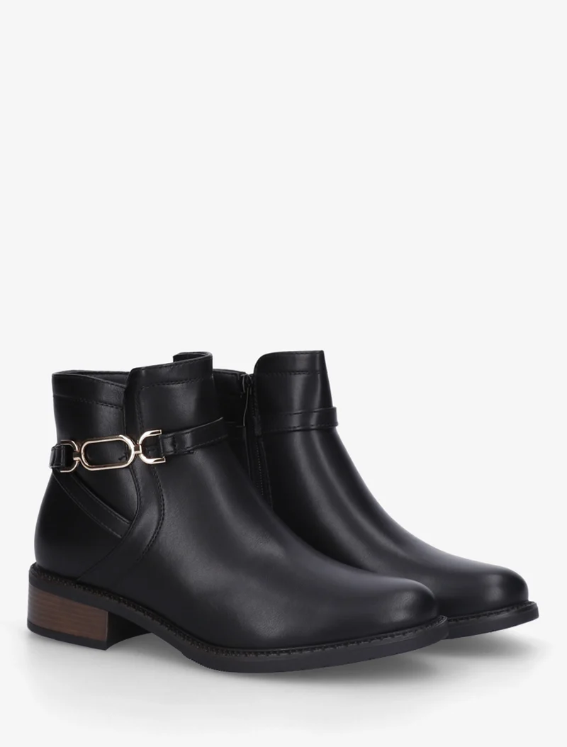 Bottines unies en simili - Noir