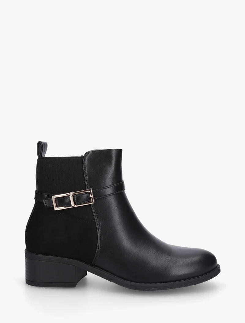 Bottines bi-matière élastiquées - Noir