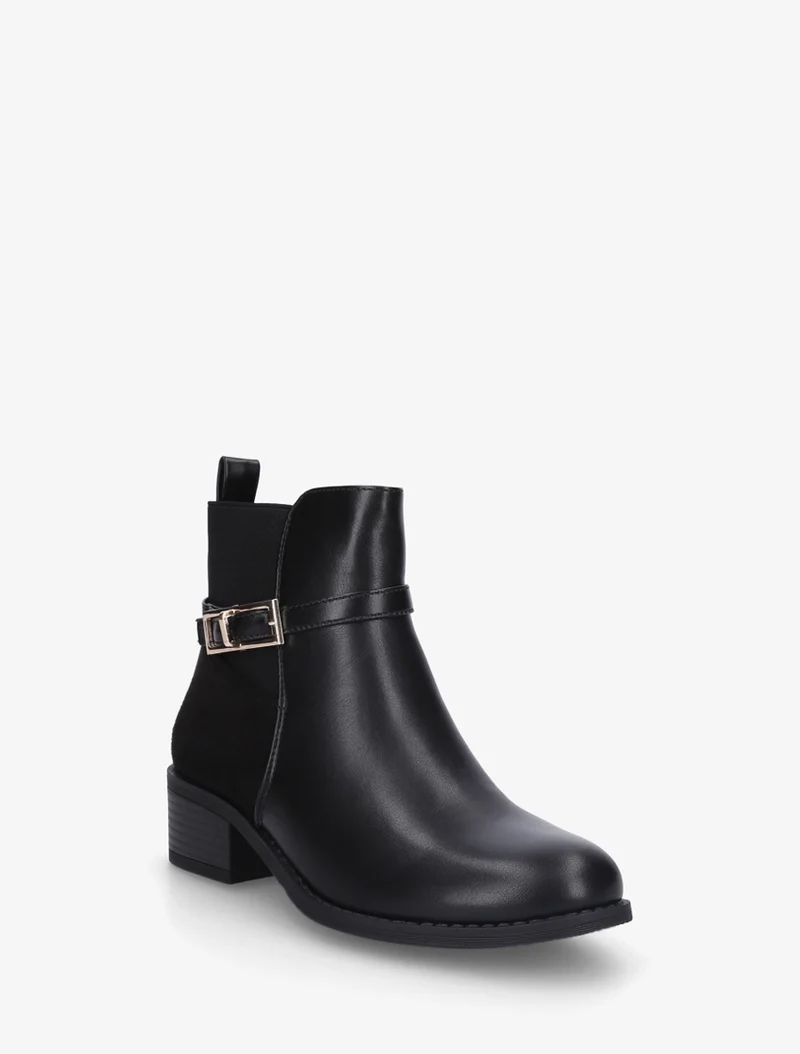 Bottines bi-matière élastiquées - Noir
