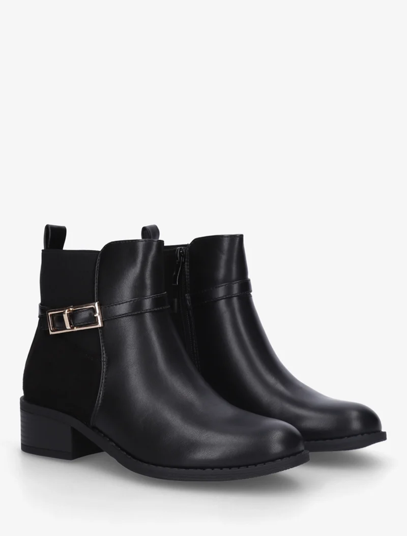 Bottines bi-matière élastiquées - Noir
