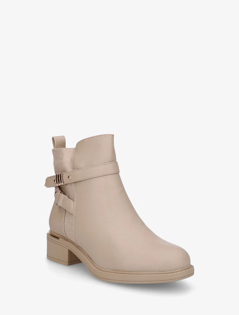 Bottines à contrefort en suédine - Beige