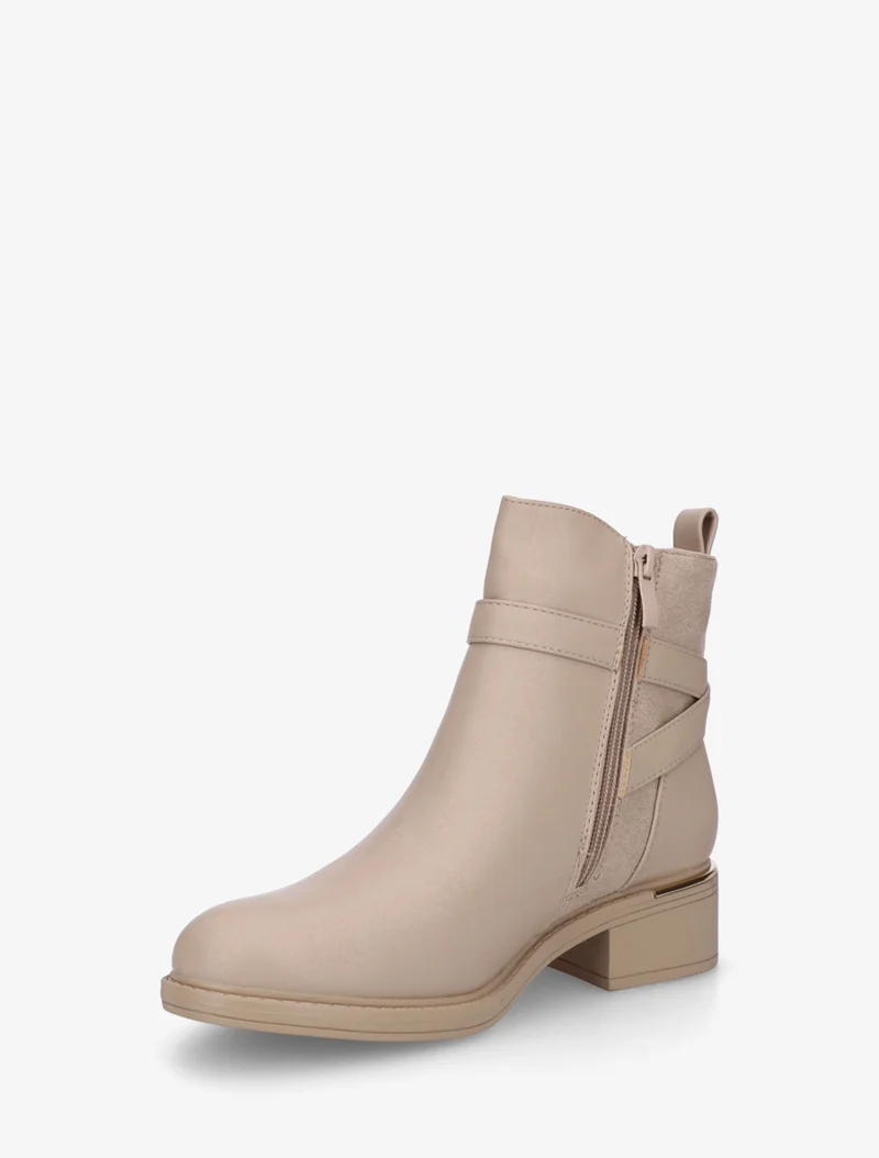 Bottines à contrefort en suédine - Beige