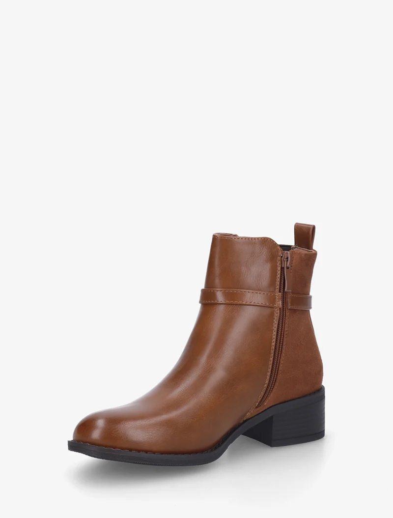 Bottines bi-matière élastiquées - Camel