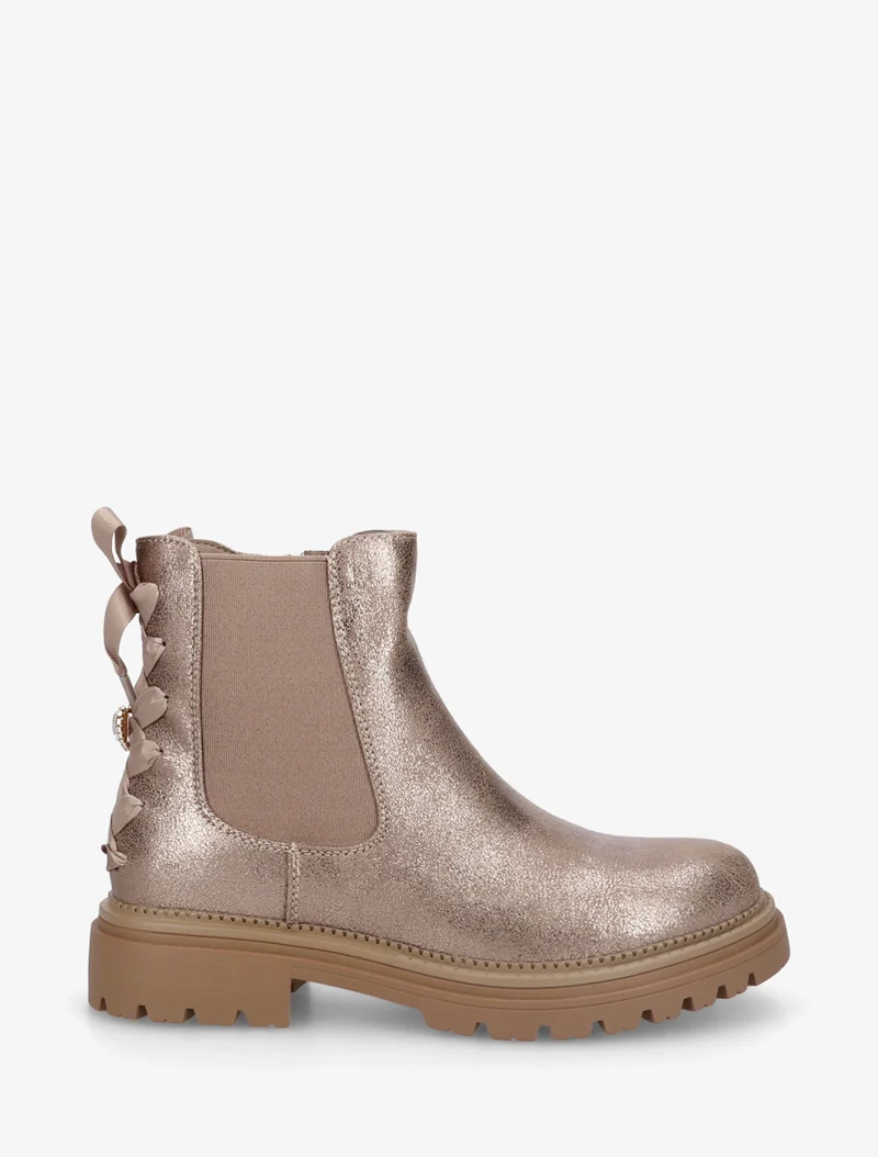 Boots irisées à noeud - Taupe