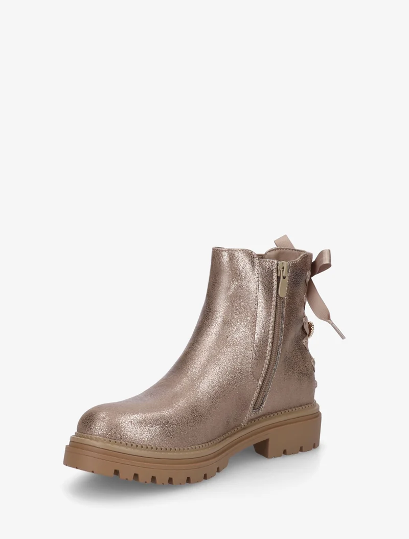 Boots irisées à noeud - Taupe