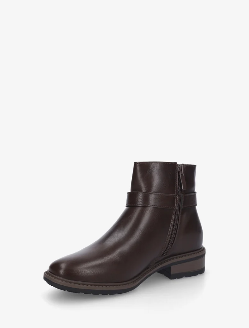 Bottines en simili à boucle décorative - Marron