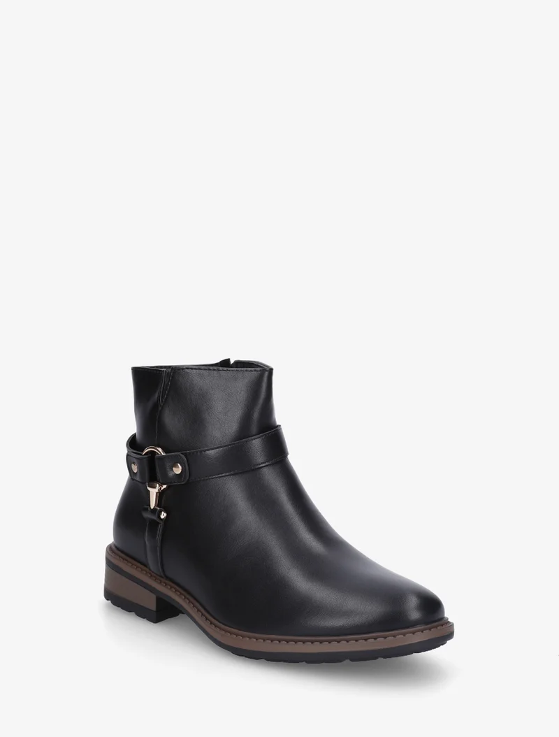Bottines en simili à boucle décorative - Noir