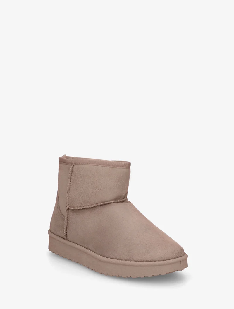 Low boots unies en suédine - Taupe