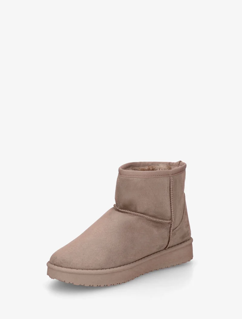 Low boots unies en suédine - Taupe