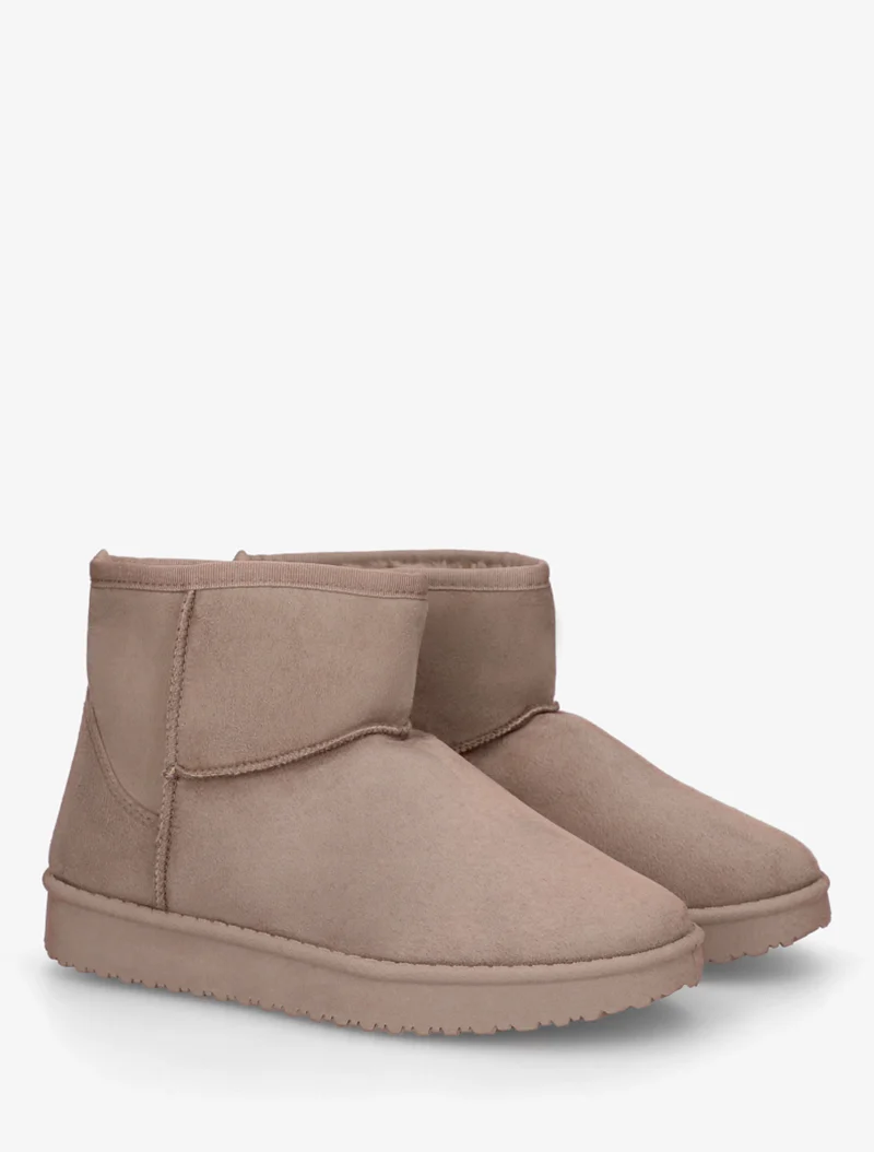 Low boots unies en suédine - Taupe