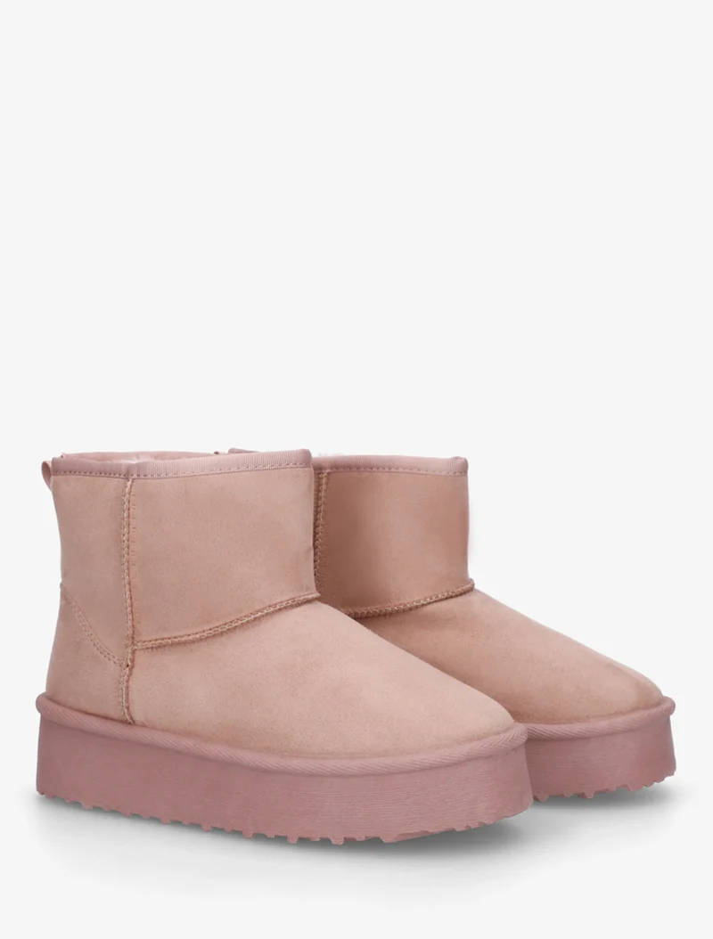 Boots fourrées en suédine - Rose