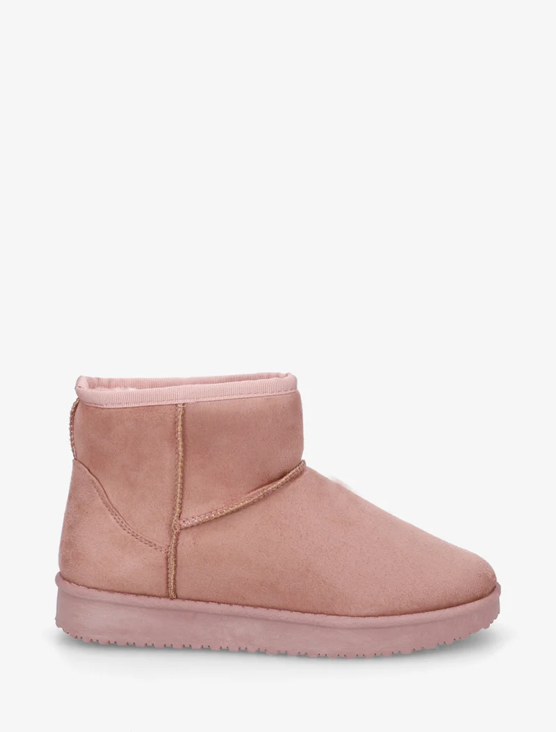 Low boots unies en suédine - Rose