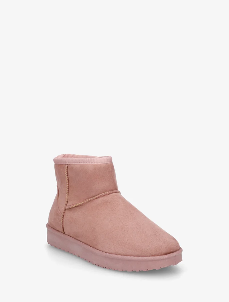 Low boots unies en suédine - Rose