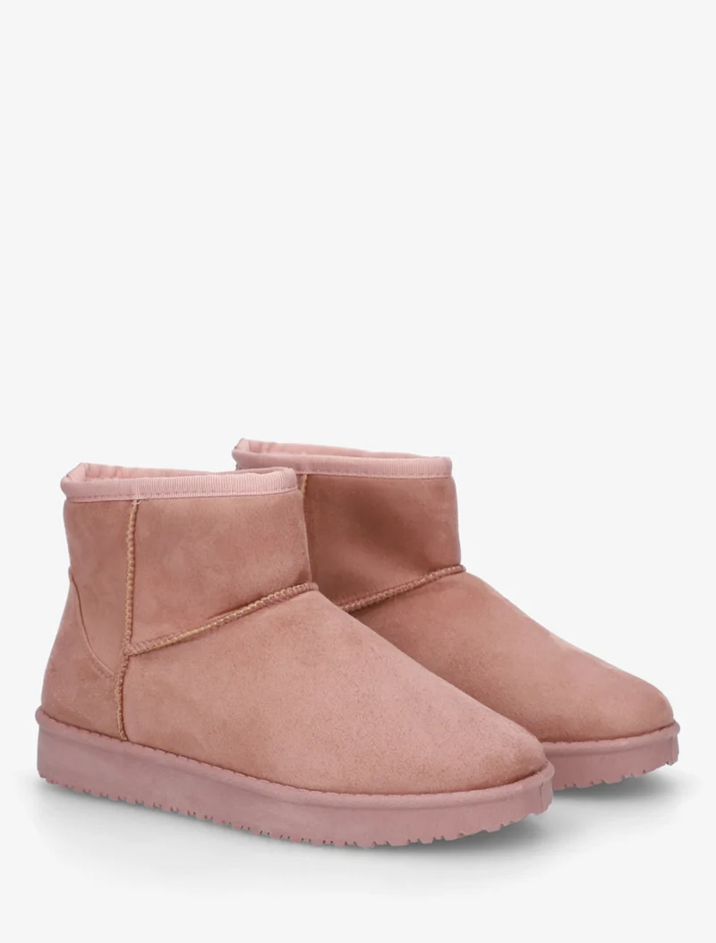 Low boots unies en suédine - Rose