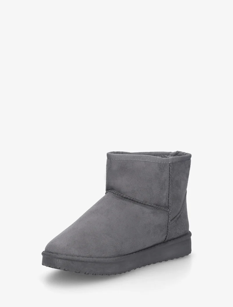 Low boots unies en suédine - Gris