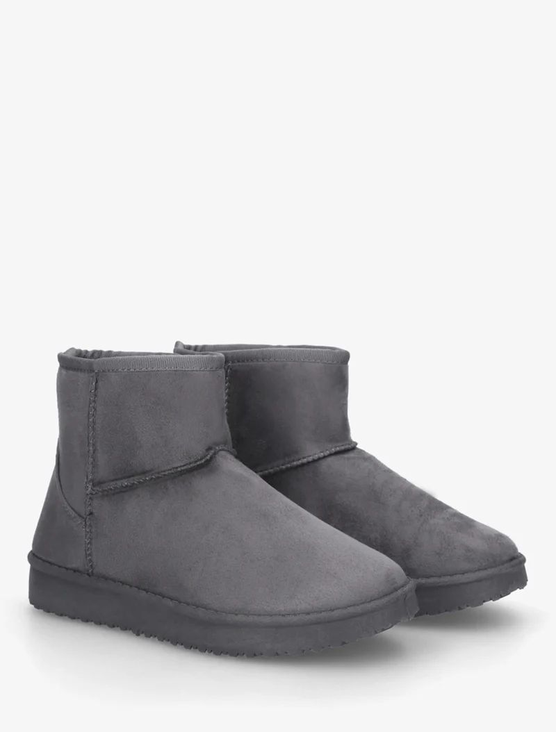 Low boots unies en suédine - Gris