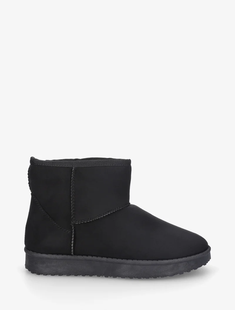 Low boots unies en suédine - Noir