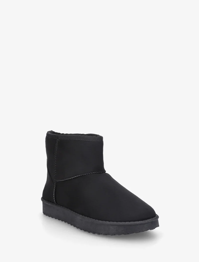 Low boots unies en suédine - Noir
