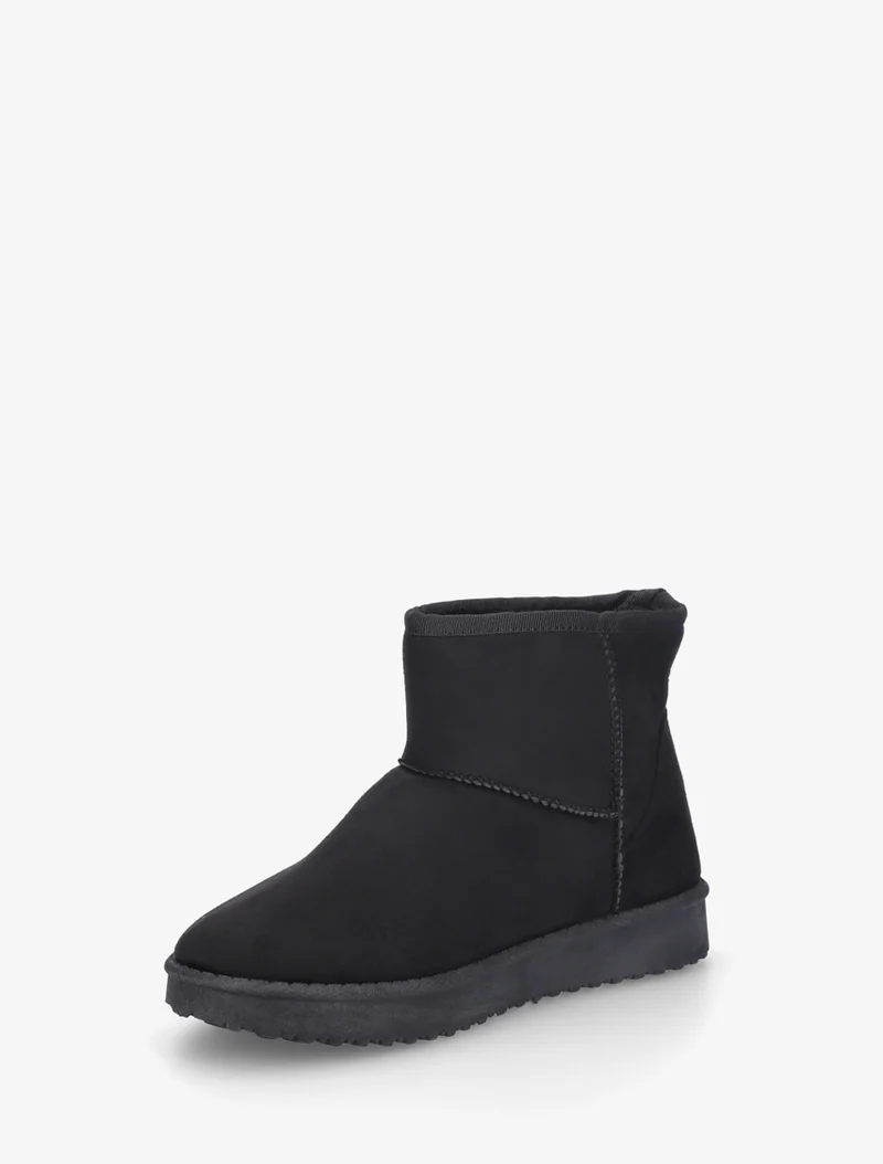 Low boots unies en suédine - Noir