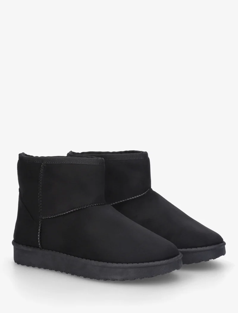 Low boots unies en suédine - Noir
