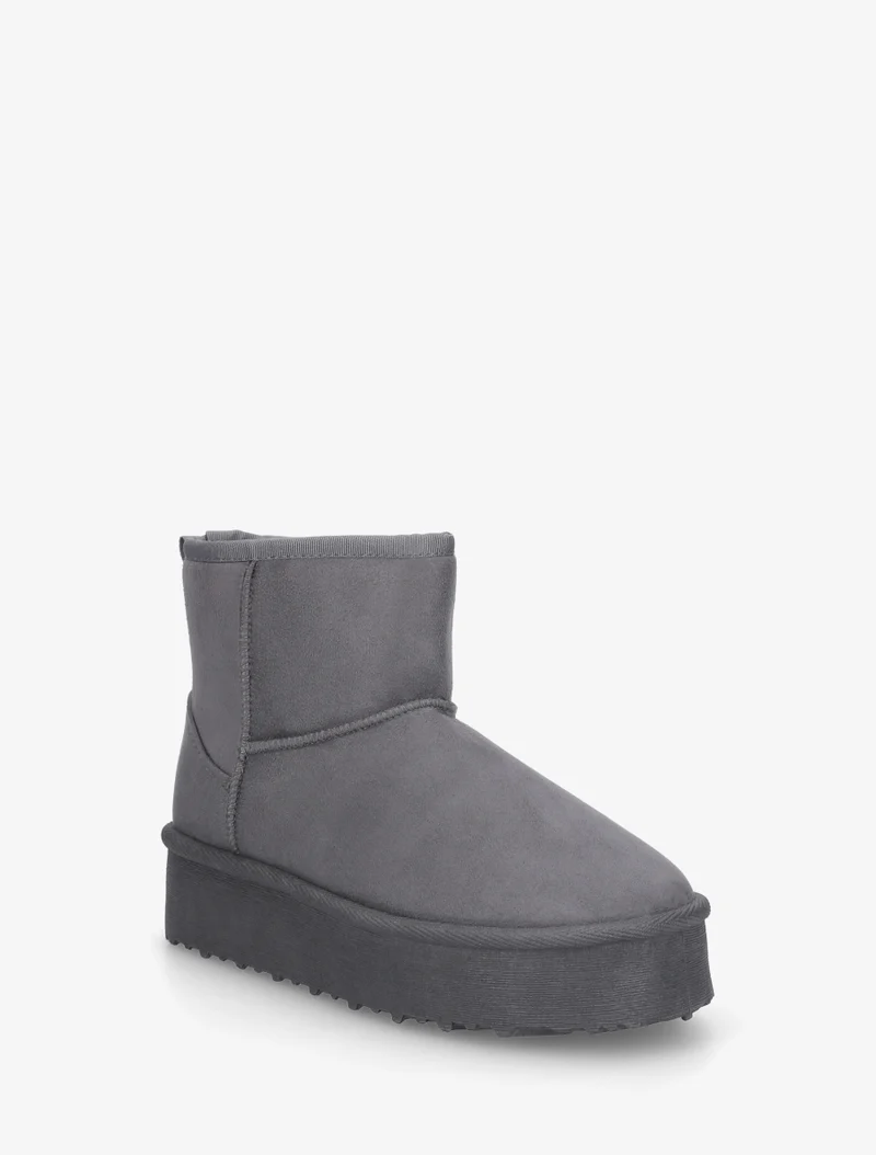 Boots fourrées en suédine - Gris foncé