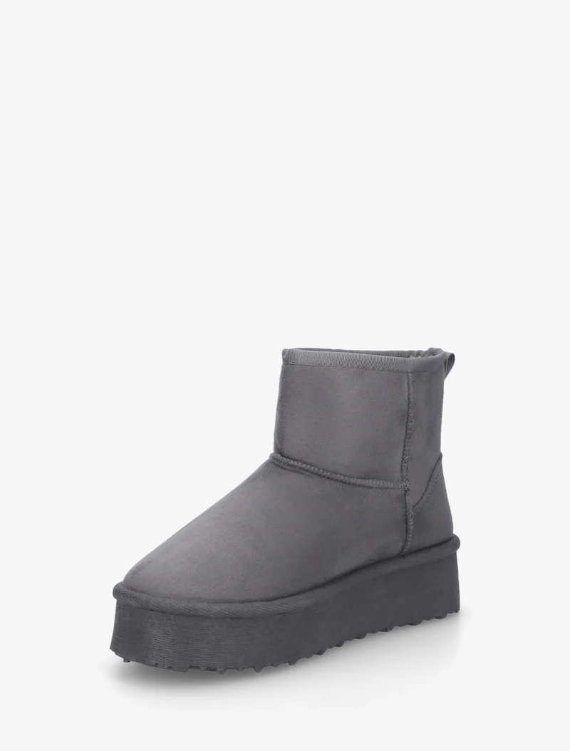 Boots fourrées en suédine - Gris foncé