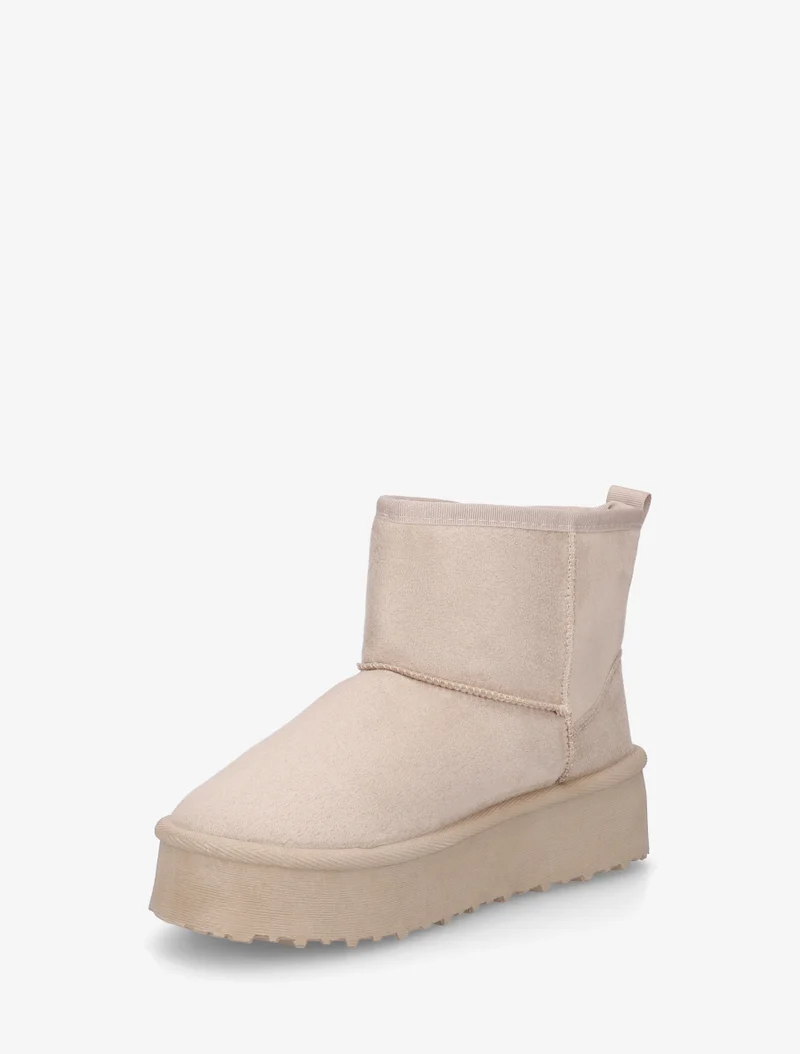 Boots fourrées en suédine - Beige