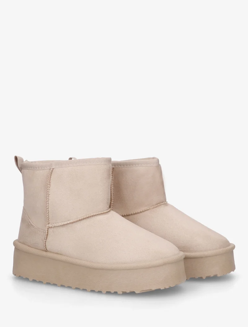 Boots fourrées en suédine - Beige