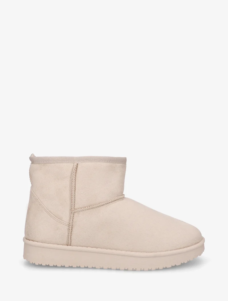 Low boots unies en suédine - Beige