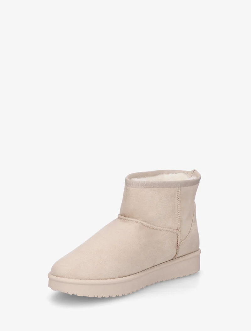 Low boots unies en suédine - Beige
