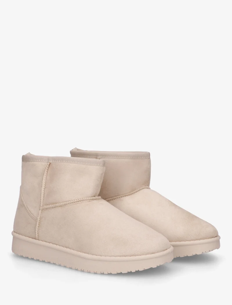 Low boots unies en suédine - Beige