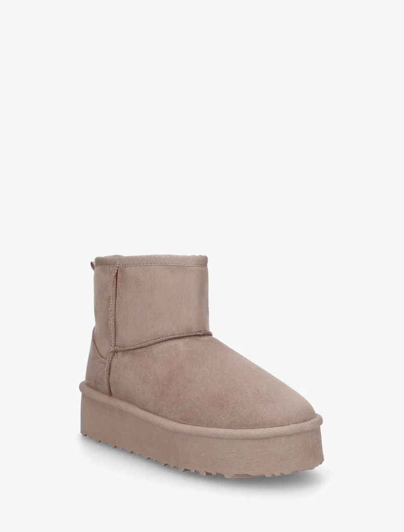Boots fourrées en suédine - Taupe